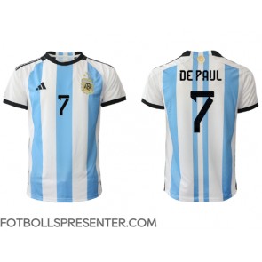 Argentina Rodrigo de Paul #7 Hemma Matchtröja VM 2022 Kortärmad